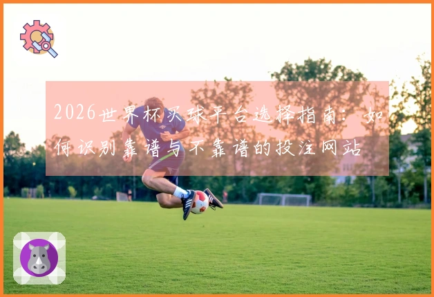 2026世界杯买球平台选择指南：如何识别靠谱与不靠谱的投注网站
